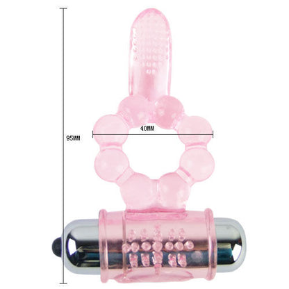 BAILE - ANELLO IN SILICONE 10 RITMI DI LINGUA CON VIBRAZIONE ROSA