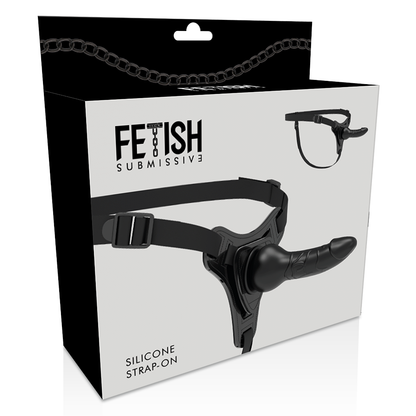 FETISH SUBMISSIVE HARNESS - SILICONE NERO REALISTICO 16 CM