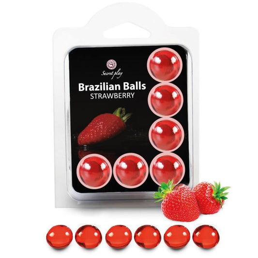 SECRETPLAY - LUBRIFICANTE SET 6 PALLINE BRASILIANE FRAGOLA