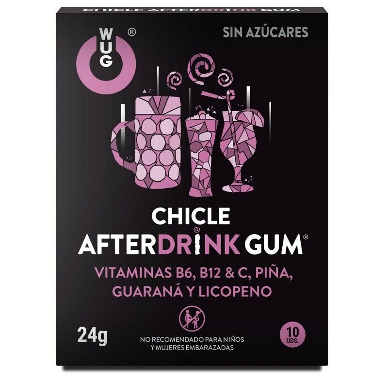 WUG GUM - CHEWING GUM AFTER DRINK HANGOVER 10 UNITS METABOLIZZANTE