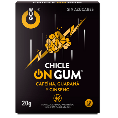 WUG GUM - CHEWING GUM ON CAFFEINE, GINSENG AND GUARANA GUM 10 UNITS