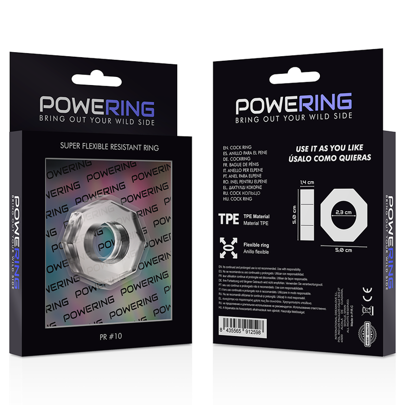 POWERING - ANELLO PER PENE SUPER FLESSIBILE E RESISTENTE 5CM PR10 TRASPARENTE