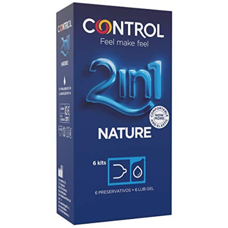 CONTROL - PRESERVATIVI DUO NATURA 2-1 CONSERVANTE + GEL 6 UNITÀ