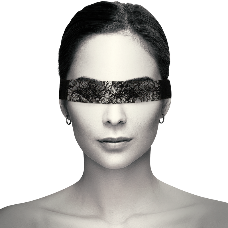 COQUETTE CHIC DESIRE - MASCHERA IN PIZZO NERO CON NASTRO