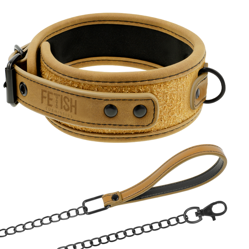 FETISH SUBMISSIVE ORIGEN - COLLANA FODERATA IN NEOPRENE CON CATENA