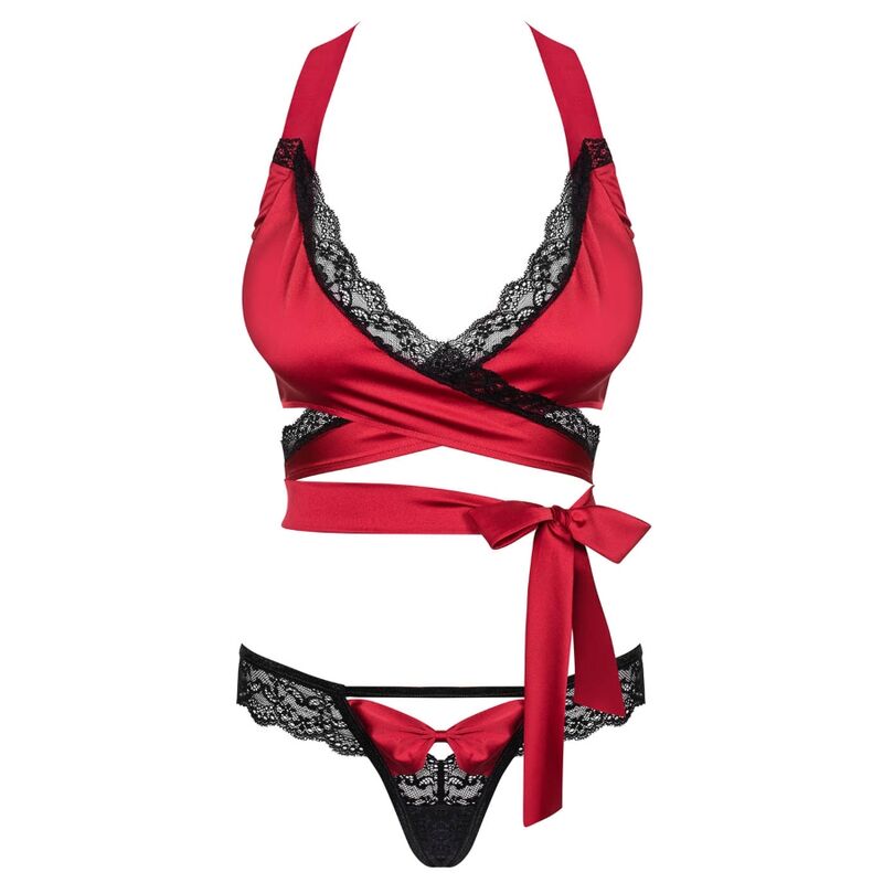 OBSESSIVE - REGGISENO E MUTANDINA SENSUELIA SET DUE PEZZI ROSSO XXL