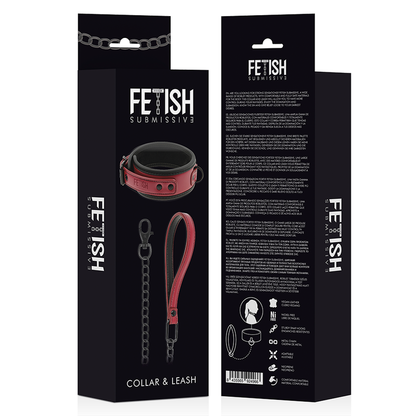 FETISH SUBMISSIVE DARK ROOM - COLLANA A CATENA CON FODERA IN NEOPRENE