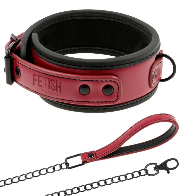 FETISH SUBMISSIVE DARK ROOM - COLLANA A CATENA CON FODERA IN NEOPRENE